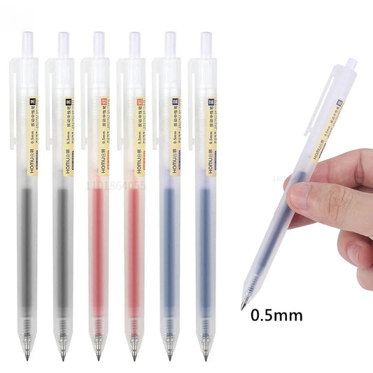 6/10Pcs 0.5mm Retractable Gel Pen Set – Black/Blue Ink Ballpoint for Office, School, Business & Signature Writing