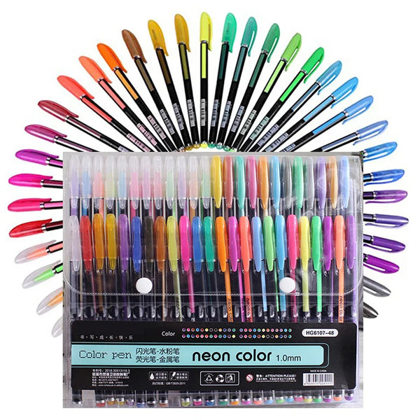 12/24Pcs Metallic Glitter Gel Pens Set – Colorful Art Markers for Drawing, Journaling, School & Office