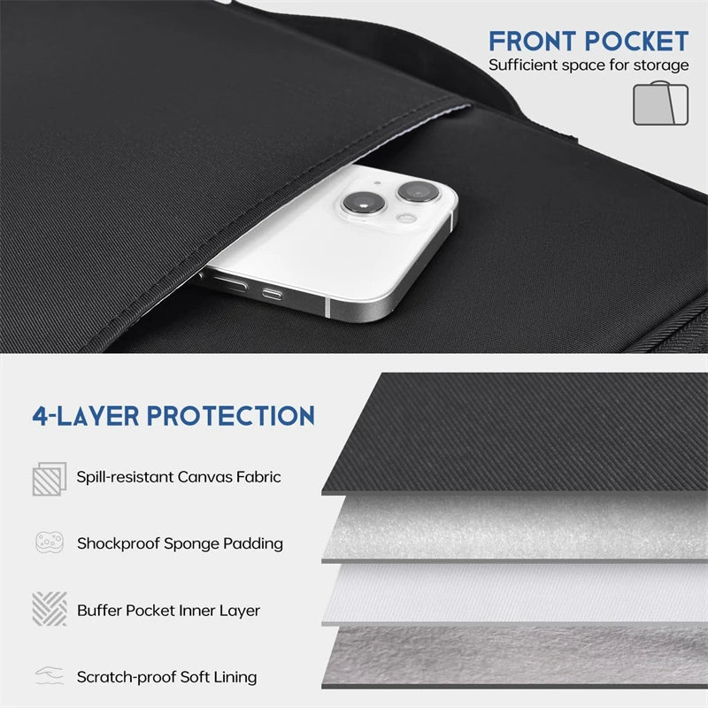 Waterproof Shockproof Laptop Sleeve with Handle – Case for MacBook Air 11" 12" 13" 13.6" (M4/M3/M2), Protective Carrying Bag
