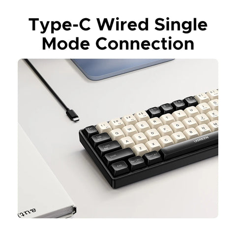 UGREEN 61-Key Wired Mechanical Keyboard – PBT Keycaps, Russian/English Layout, Compact Gaming Keyboard for Windows & macOS