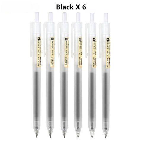 6/10Pcs 0.5mm Retractable Gel Pen Set – Black/Blue Ink Ballpoint for Office, School, Business & Signature Writing