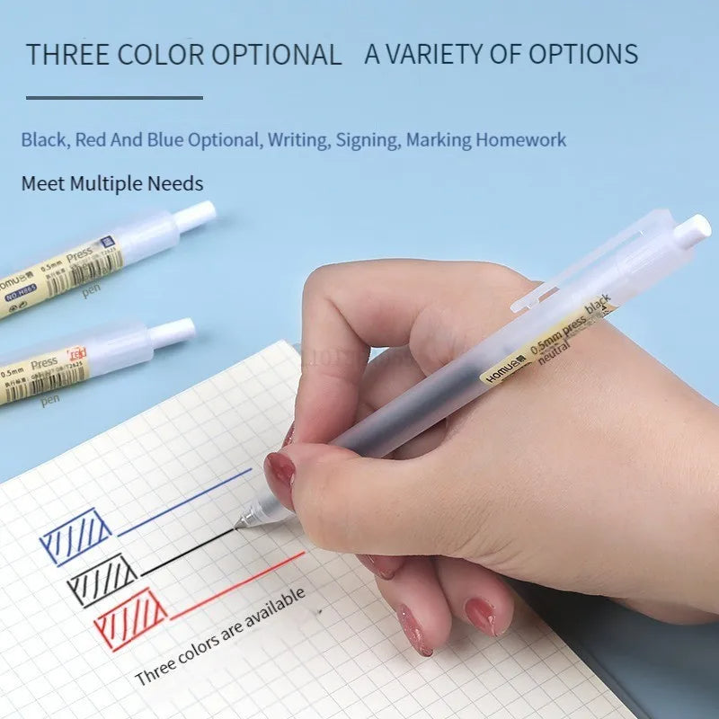 6/10Pcs 0.5mm Retractable Gel Pen Set – Black/Blue Ink Ballpoint for Office, School, Business & Signature Writing