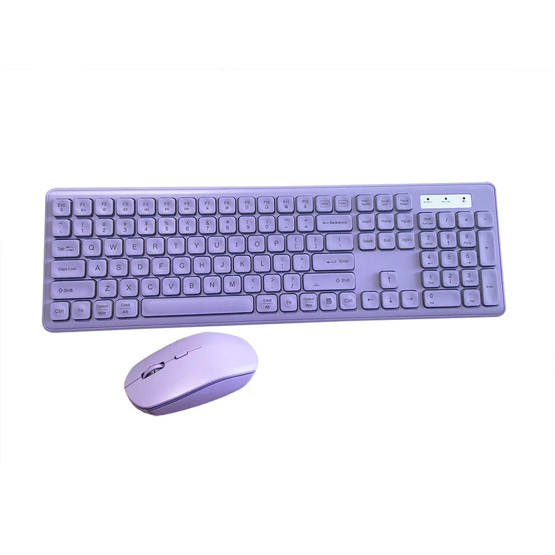 Wireless RGB Backlit Keyboard and Mouse Combo – Rechargeable, Full-Size, Ergonomic, 2.4GHz with Sleep Mode