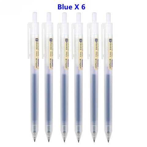 6/10Pcs 0.5mm Retractable Gel Pen Set – Black/Blue Ink Ballpoint for Office, School, Business & Signature Writing