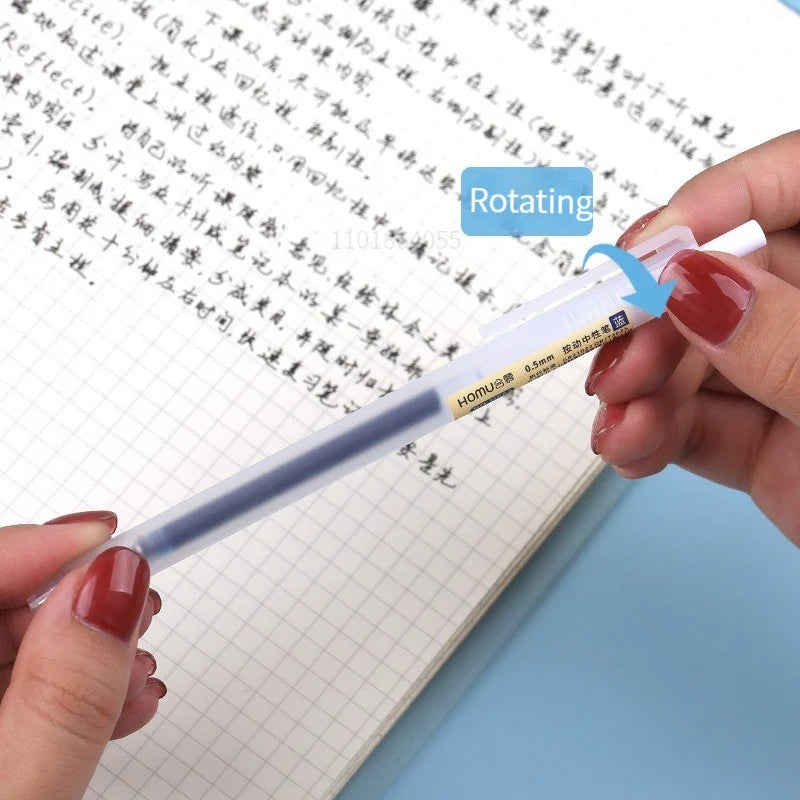 6/10Pcs 0.5mm Retractable Gel Pen Set – Black/Blue Ink Ballpoint for Office, School, Business & Signature Writing