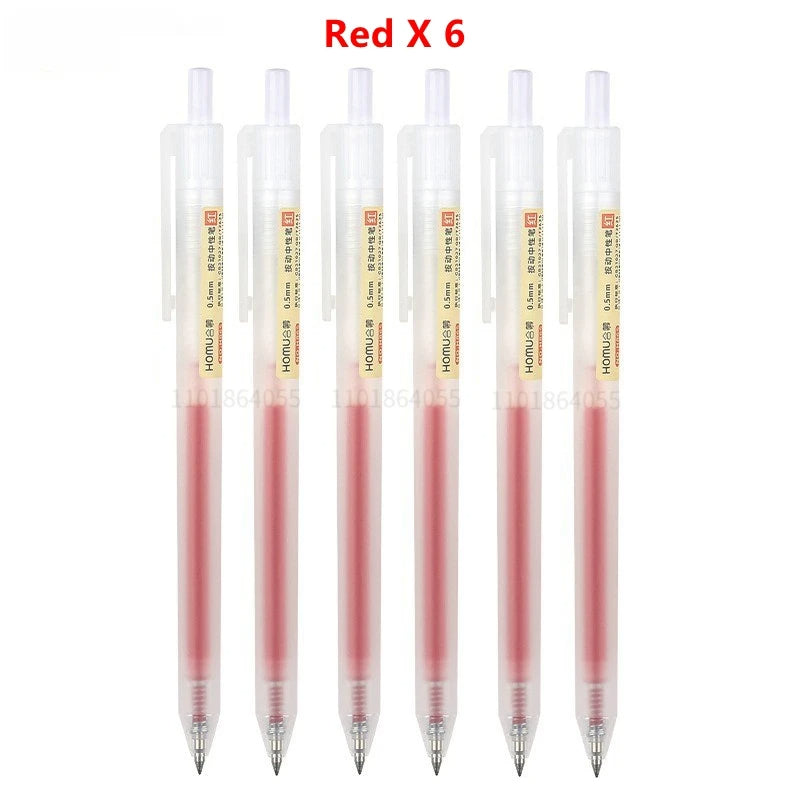 6/10Pcs 0.5mm Retractable Gel Pen Set – Black/Blue Ink Ballpoint for Office, School, Business & Signature Writing
