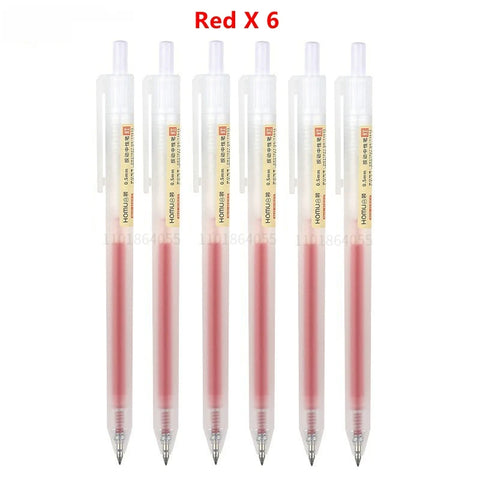 6/10Pcs 0.5mm Retractable Gel Pen Set – Black/Blue Ink Ballpoint for Office, School, Business & Signature Writing