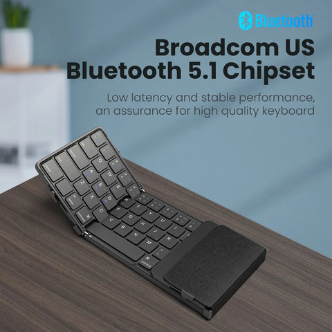 SeenDa Tri-Folding Wireless Keyboard with Touchpad – Rechargeable, Foldable Mini Keyboard for Windows, Phone, PC, and Tablet