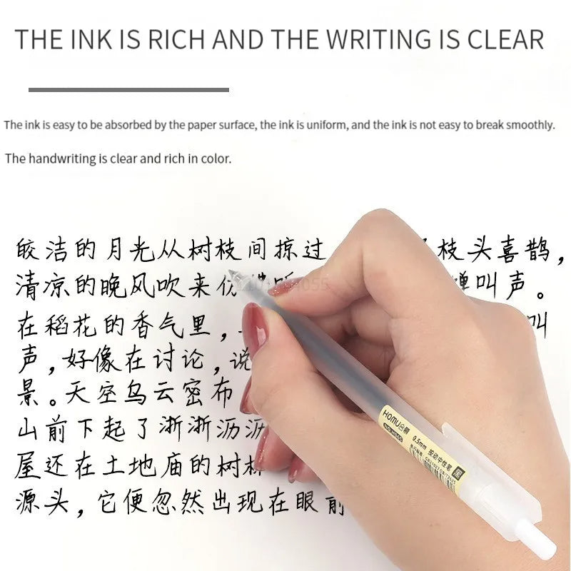 6/10Pcs 0.5mm Retractable Gel Pen Set – Black/Blue Ink Ballpoint for Office, School, Business & Signature Writing