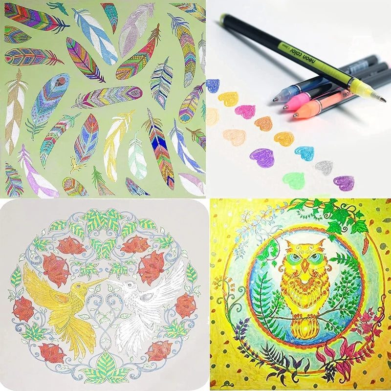 12/24Pcs Metallic Glitter Gel Pens Set – Colorful Art Markers for Drawing, Journaling, School & Office
