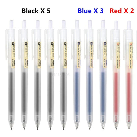 6/10Pcs 0.5mm Retractable Gel Pen Set – Black/Blue Ink Ballpoint for Office, School, Business & Signature Writing