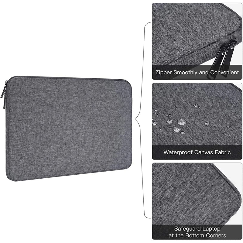 Waterproof Laptop Sleeve Case – 11" to 15.6" Cover for MacBook, Dell, Acer, Xiaomi & More