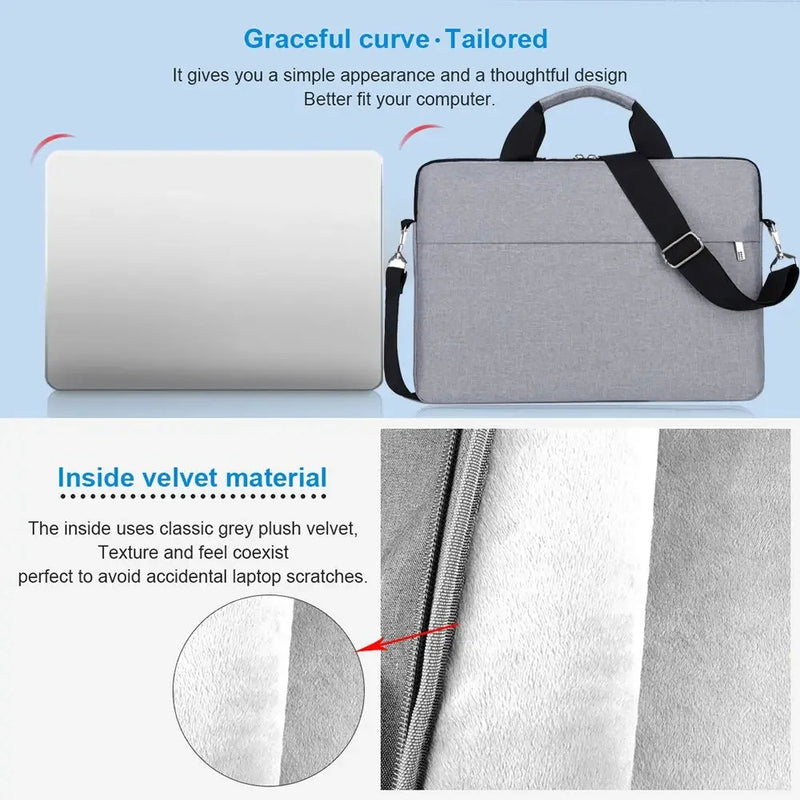 Laptop Shoulder Bag Sleeve Case – 13.3", 14", 15.6" Briefcase for Lenovo, HP, Huawei, Asus, Dell, Samsung