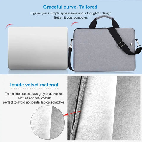 Laptop Shoulder Bag Sleeve Case – 13.3", 14", 15.6" Briefcase for Lenovo, HP, Huawei, Asus, Dell, Samsung