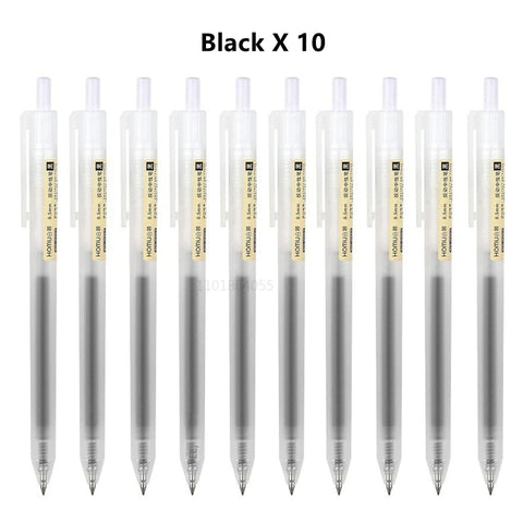 6/10Pcs 0.5mm Retractable Gel Pen Set – Black/Blue Ink Ballpoint for Office, School, Business & Signature Writing