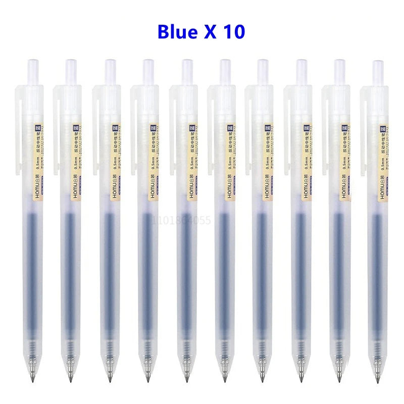 6/10Pcs 0.5mm Retractable Gel Pen Set – Black/Blue Ink Ballpoint for Office, School, Business & Signature Writing