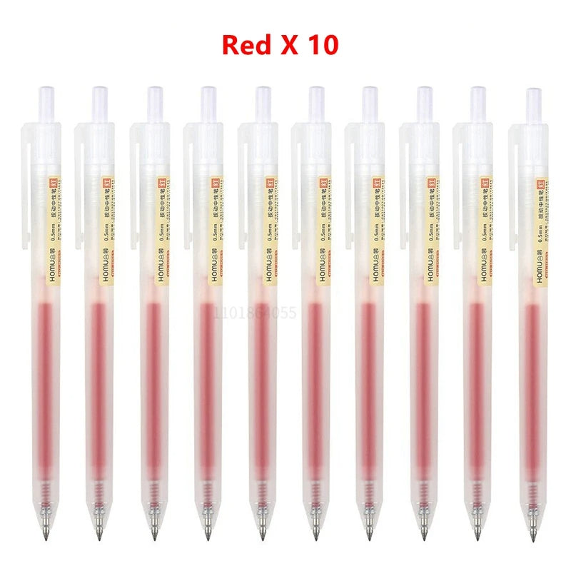6/10Pcs 0.5mm Retractable Gel Pen Set – Black/Blue Ink Ballpoint for Office, School, Business & Signature Writing