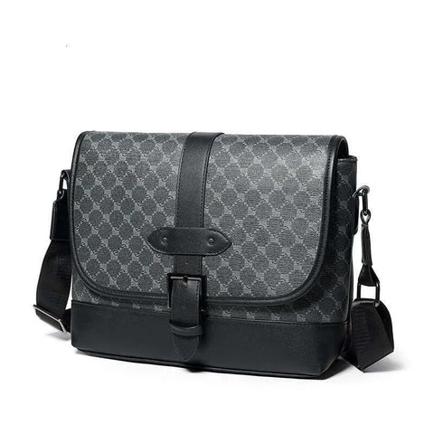 Men’s Large Leather Crossbody Messenger Bag – Designer Casual Shoulder Sling Pack for Work & Travel