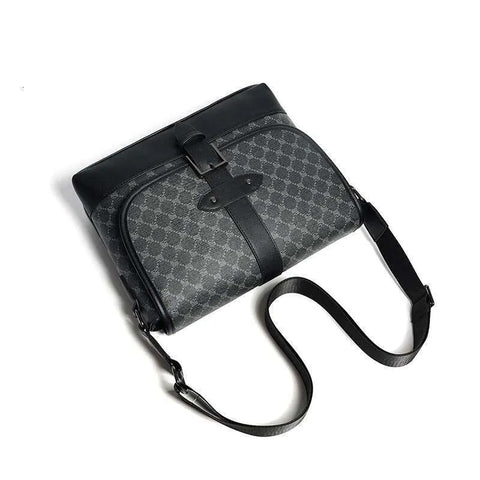 Men’s Large Leather Crossbody Messenger Bag – Designer Casual Shoulder Sling Pack for Work & Travel