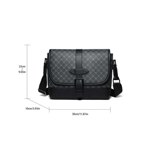 Men’s Large Leather Crossbody Messenger Bag – Designer Casual Shoulder Sling Pack for Work & Travel