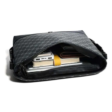 Men’s Large Leather Crossbody Messenger Bag – Designer Casual Shoulder Sling Pack for Work & Travel