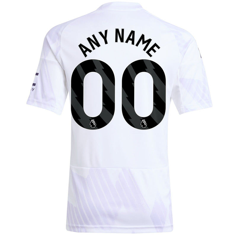 Manchester United adidas Youth 2025/26 Away Custom Jersey - White