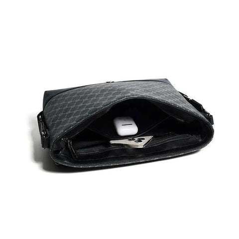 Men’s Large Leather Crossbody Messenger Bag – Designer Casual Shoulder Sling Pack for Work & Travel