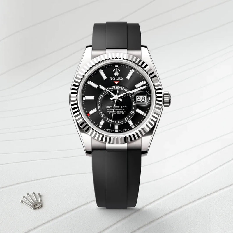 Sky-Dweller – 42 mm in 18 ct White Gold | Luxury Dual Time Zone Watch with Annual Calendar
