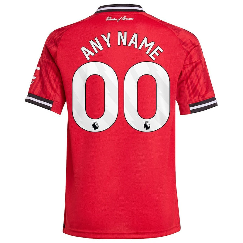 Manchester United adidas Youth Home 2025/26 Custom  Jersey - Red