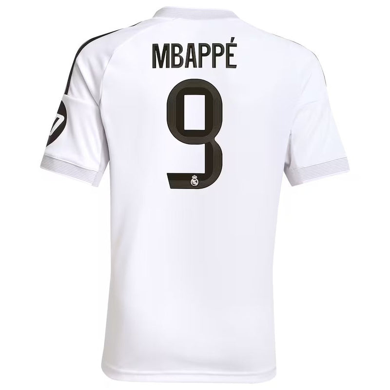 Kylian Mbappé Real Madrid adidas Youth 2025/26 Home Jersey - White